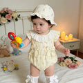Newborn baby summer clothes - lightweight, pastoral style girl's romper - summer full month celebration bow princess bodysuit