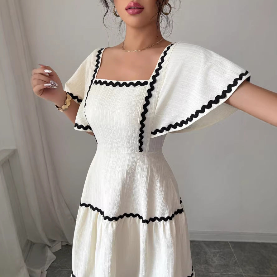 Women's summer spaghetti strap dress  - vacation style, backless, a-line maxi casual sundress