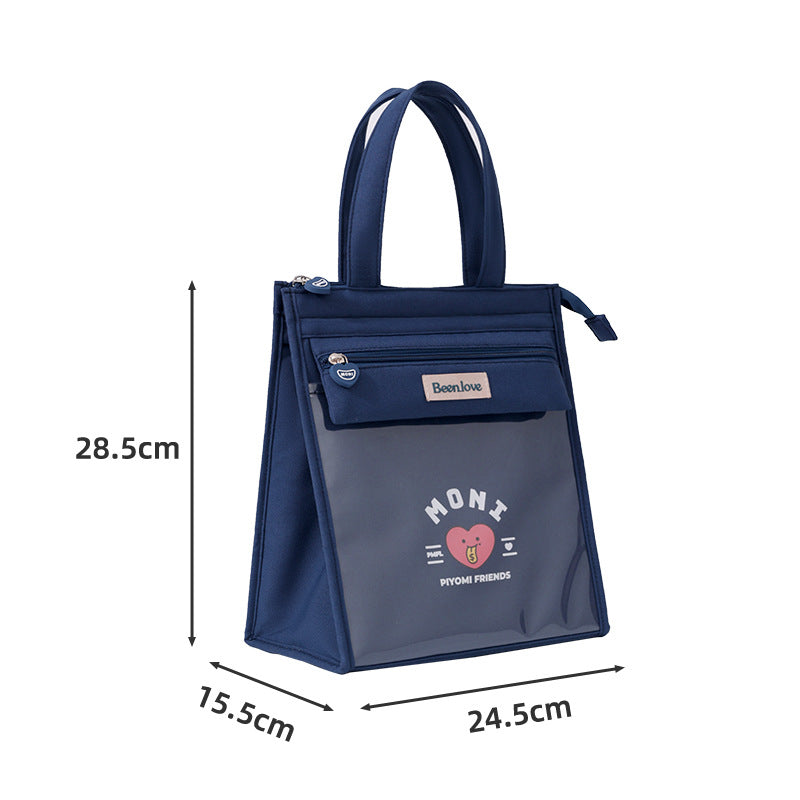 Beilian Hand Carry Bento Bag Japanese Style Portable Lunch Box Bag Thickened Aluminum Film Lunch Bag Student Handheld Bento Bag