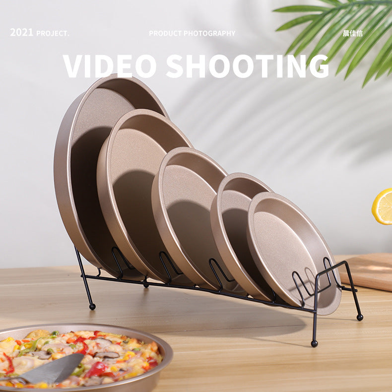 Manufacturer 6 8 9inch pizza pan round pizza pan carbon steel non-stick baking tool baking pan for home cake mold