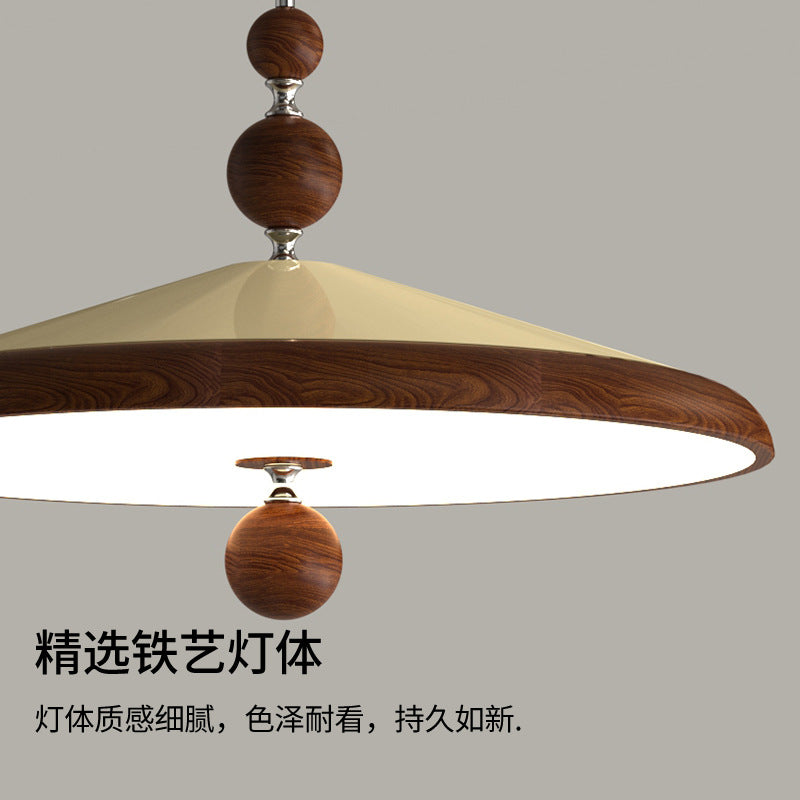 Creative personality antique rocker restaurant chandelier walnut color island chandelier full spectrum LED wrought iron chandelier