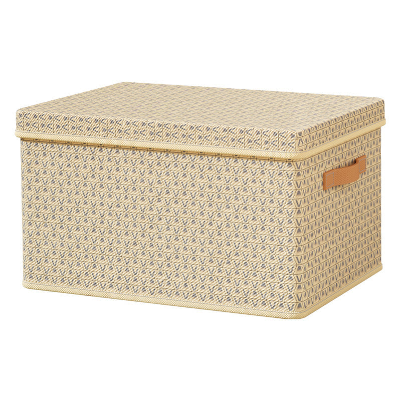 Light luxury fabric storage box foldable with handle finishing storage box dustproof and moisture-proof sundries storage box can be wholesale