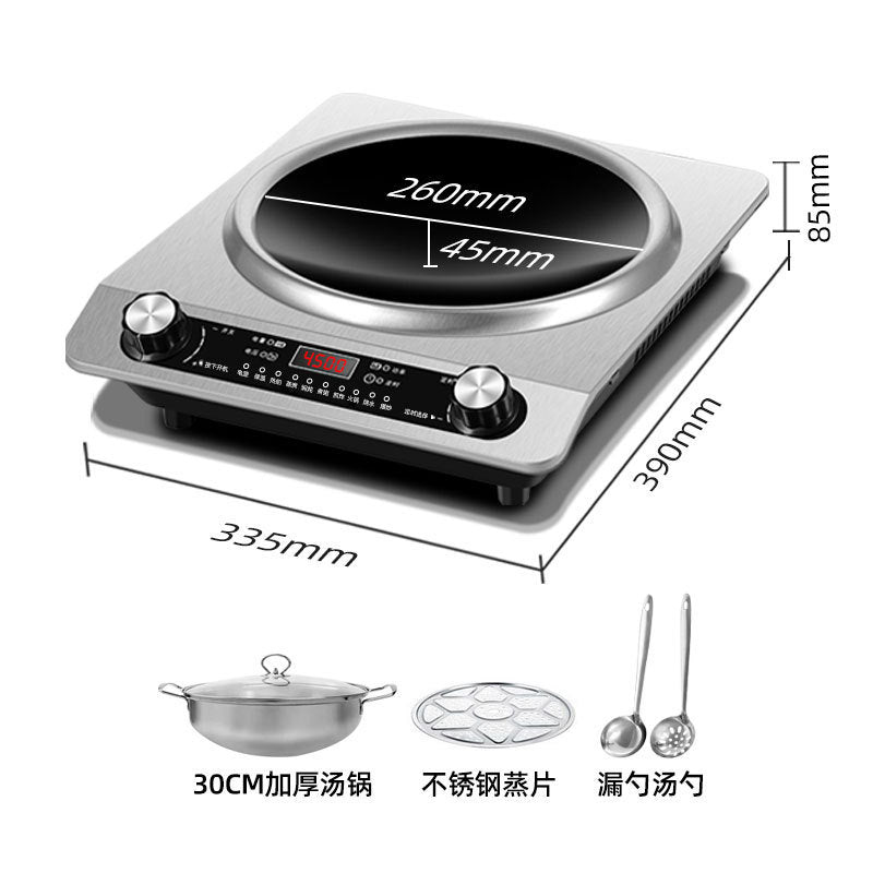 Multifunctional concave induction cooker suit with pot for home commercial fully automatic 4500 watt high power stir-fry cooking pot