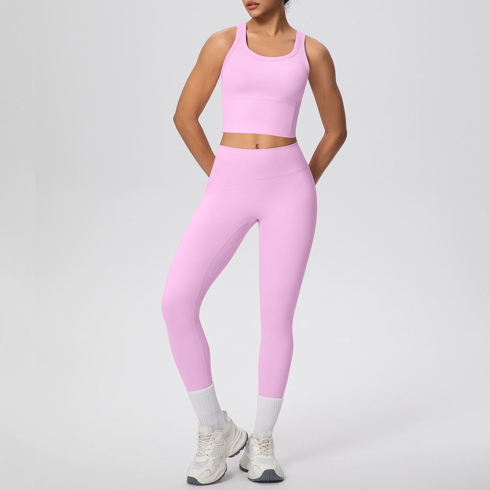 European and american new cloud-like compression yoga set - shockproof, quick-drying, beautiful back design - outdoor leisure running fitness apparel