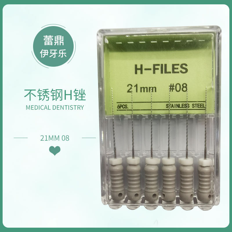 Dental H file K file Enlarged needle Root canal Stainless steel file Nickel titanium file R file One box of six boxed manometry needles Hand use