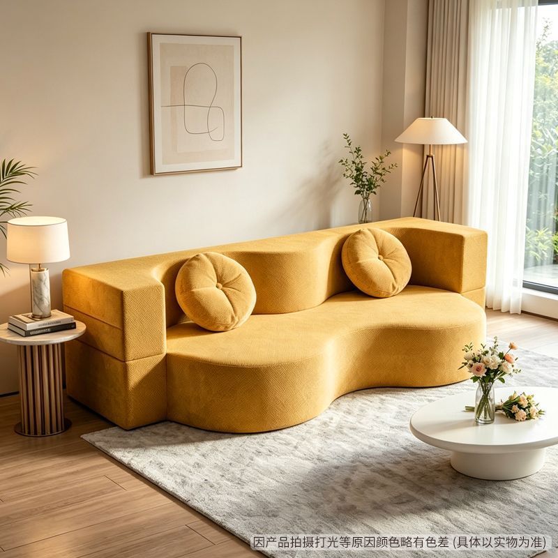 Double lazy tatami fabric compression sofa bed foldablenew arrivalall-in-one molded small apartment rental sofa