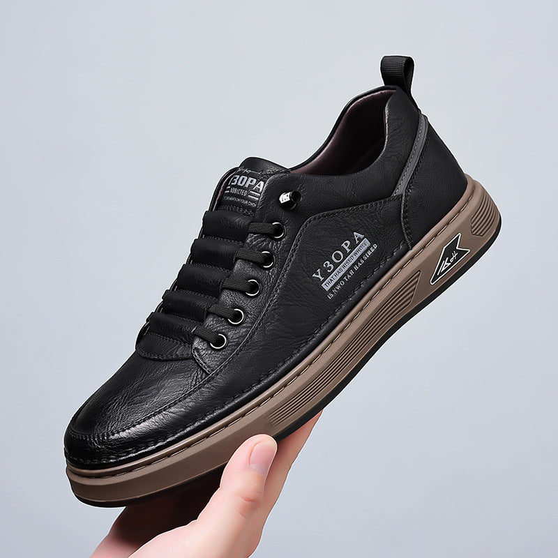 Men's spring breathable casual slip-on sneakers - soft sole white shoes - trendy men's skate shoes
