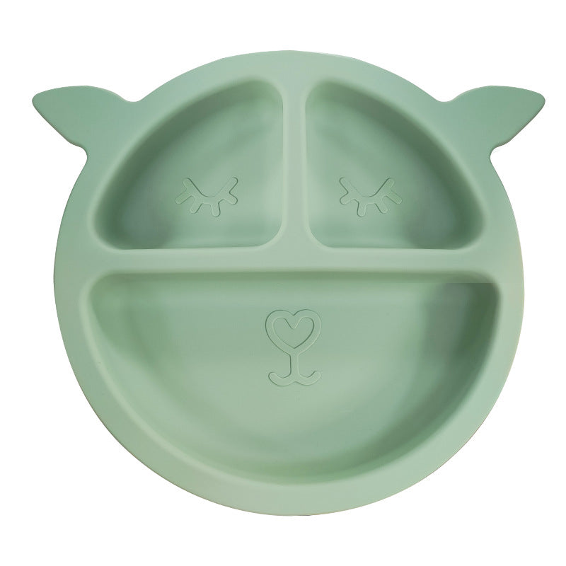 Children's silicone plate, food grade silicone baby grid plate, baby complementary food bowl set, tableware wholesale