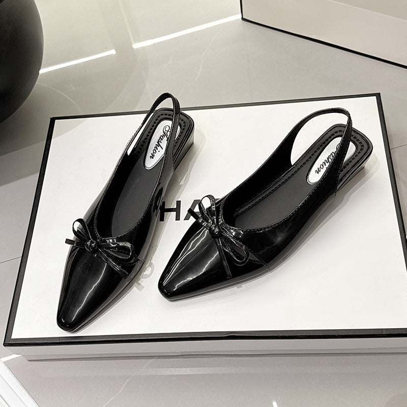 2026new arrival sandals pointed toe women's high heels easiest for match mary jane thick heel sandals back empty shallow mouth fashionoutwear sandals