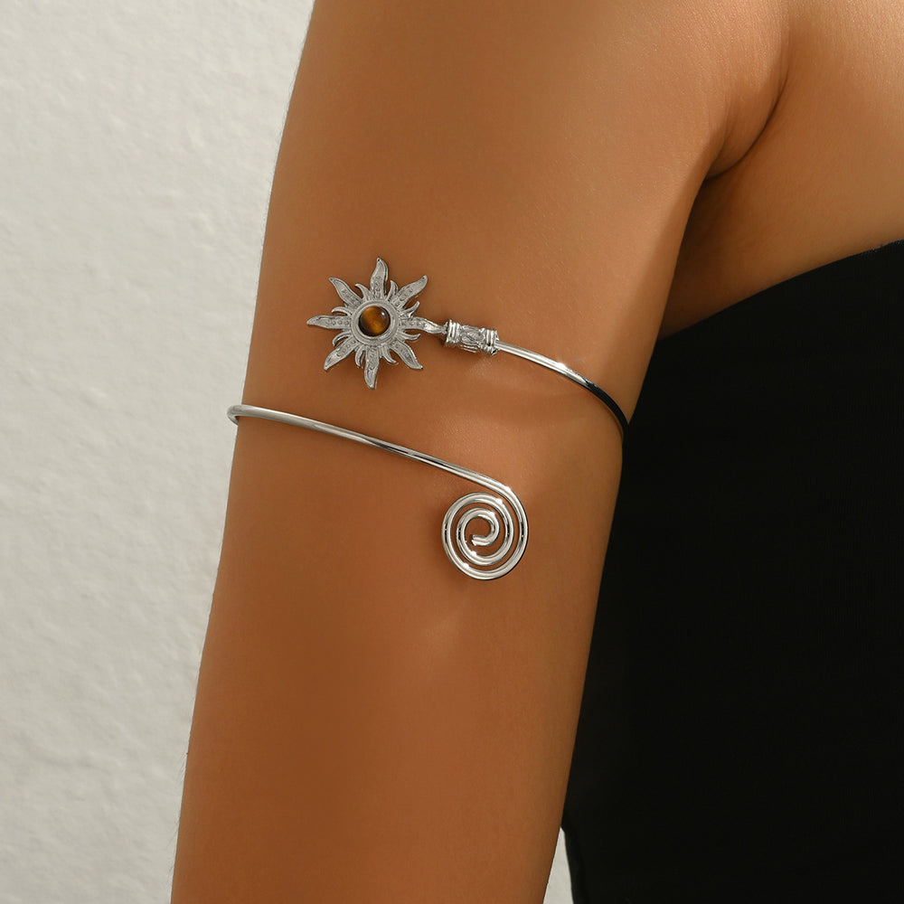 Wholesale vintage sunflower bracelet - european & american cross-border metal jewelry - women's high-end adjustable open bracelet/arm ring