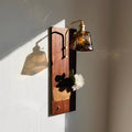 Wabi-sabi style wall lamp solid wood retro living room bedroom wall lamp bedside lamp entrance aisle cafe b&b wall lamp