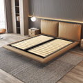 Master bedroom floating king size bed 1.8m upholstered high-end elegant wedding bed italian minimalist double genuine leather bed