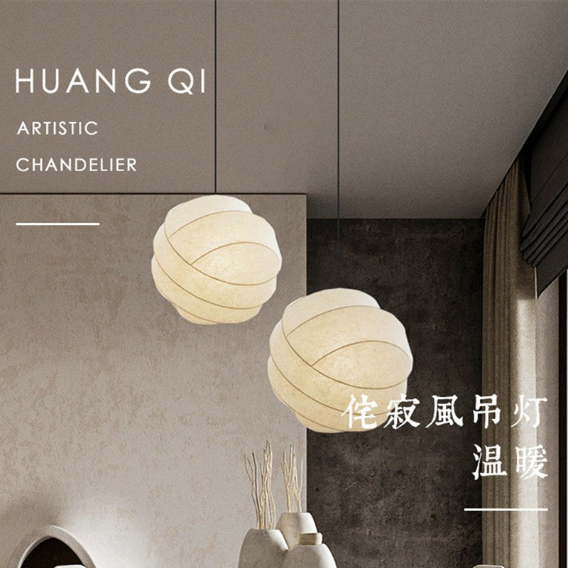 Wabi Sansan Wind Silk Chandelier Japanese Modern Simple Dining Room Light Creative Homestay Living Room Cream Wind Eye Protection Bedroom Light