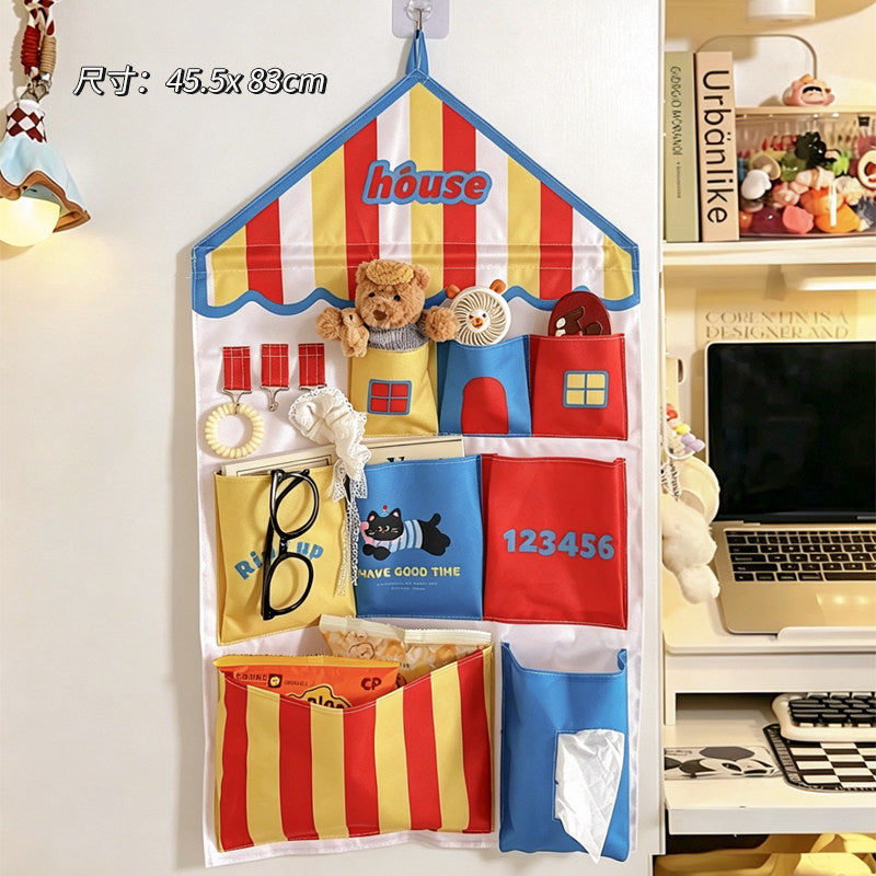 Storage hanging bag student dormitory bedside sundry bag multi-functional bed curtain wall door back wall hanging hanging storage bag