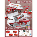 Extra large fire plane 4 alloy cars + road signs [battery version]
