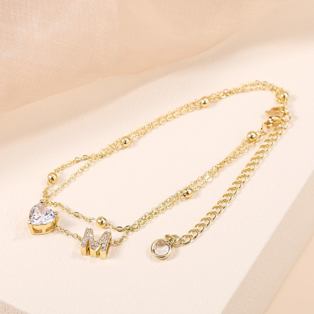 amazon european and american style 26 initial letters fashionable love layered rice beads personalized anklet