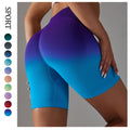 Clearance gradient seamless high-waisted tummy control shorts breathable running workout fitness shorts peach lift yoga pants