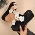 thick sole toe slippers women's summer outwear insfashiontrendy flower sandals non-slip wedge beach sandals