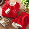 Kids' german velvet set - new autumn/winter collection: boys' thermal underwear set for mid-to-large children - warm innerwear set - children's clothing