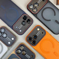 Lycra matte skin feel magnetic compatible iphone 17 case, iphone 16, iphone 15 large window premium protective cover