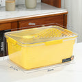 Refrigerator storage box double layer drain basket crisper pet plastic transparent thickened fruit vegetable freezer storage box