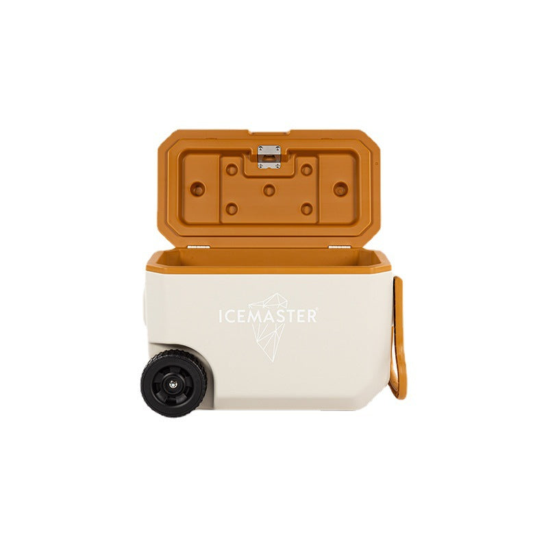 Ice master 38l ivory white trolley cooler with wheels - portable outdoor camping picnic food ice chest