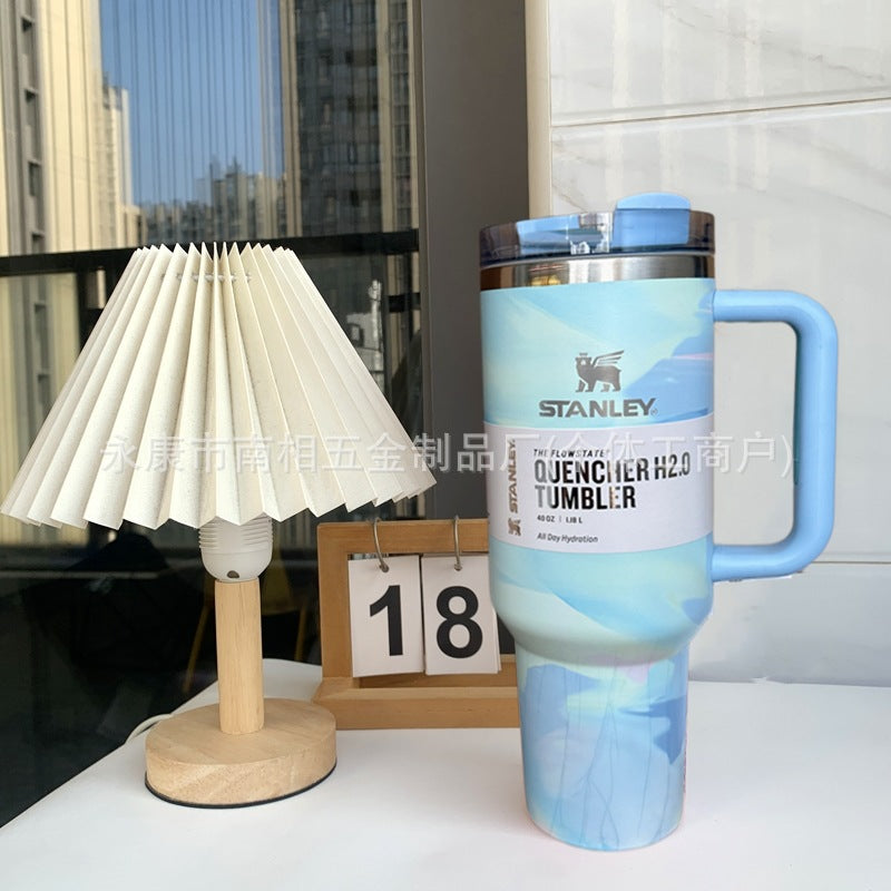 export stanley thermos cup 304 stainless steel straw cup portable outdoor car sports cup