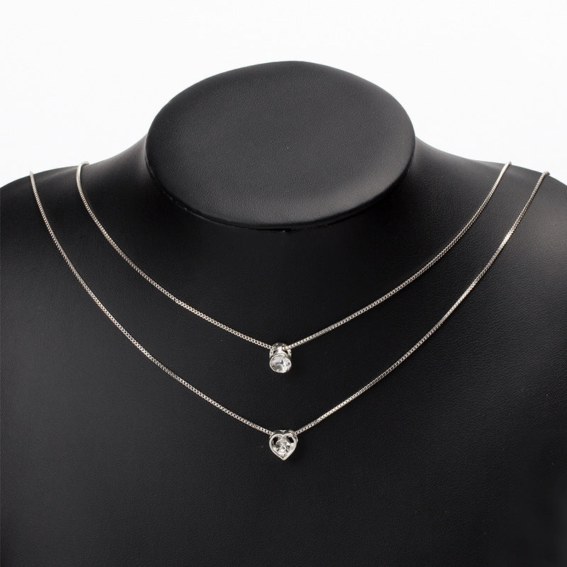 European and american cross-border fresh & sweet alloy angel wing heart pendant necklace - light luxury, niche, everyday versatile jewelry