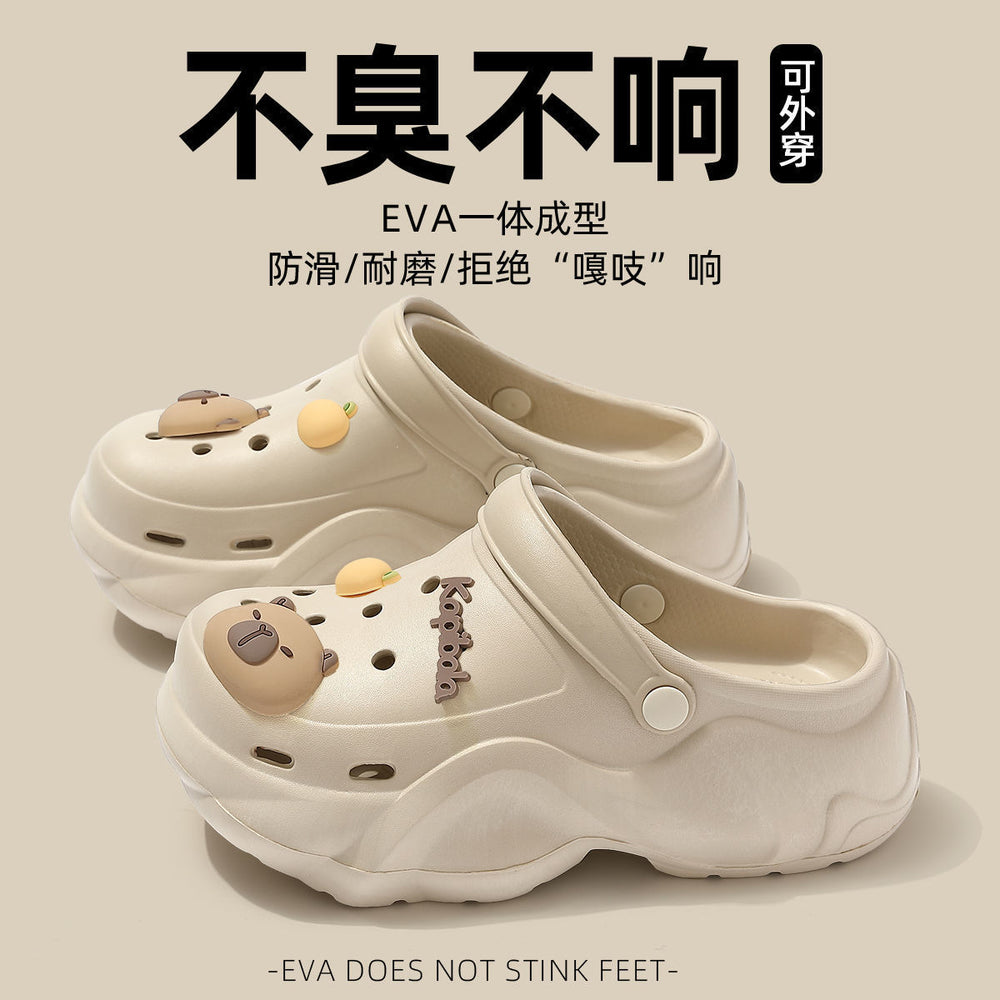 Women's clogs summer outdoor wear 2026 new eva beach seaside non-slip anti-odor thick sole height increasing sandals