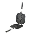 Manufacturer square wheel pancake pan double-sided four-hole animal egg pancake non-stick pan household multifunctional breakfast frying pan