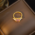 Necklace for women, popular pink zircon, geometric niche style fashion design, titanium steel pendant, elegantsuit collarbone chain