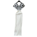 Vintage ethnic print v-neck knit dress - women's summer slim fit, figure-flattering, elegant & chic maxi dress