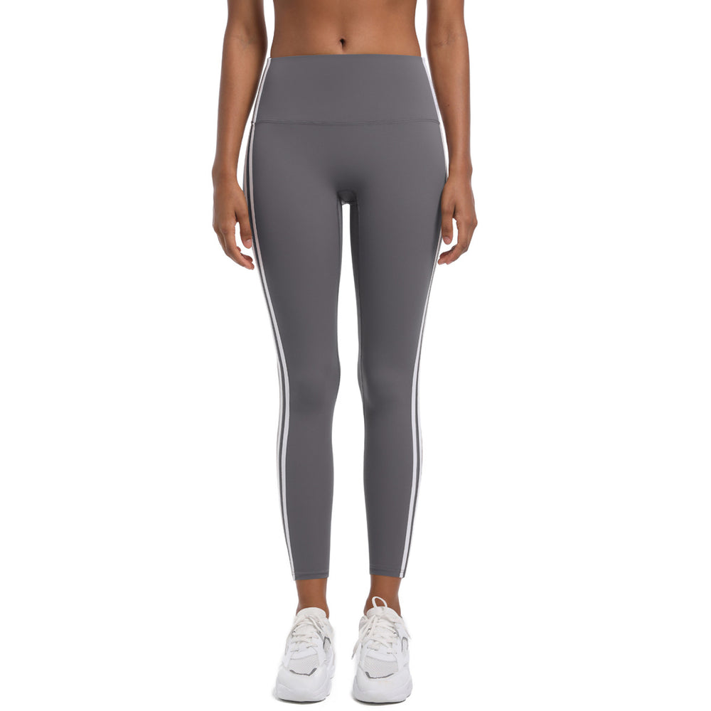 new arrivalstripes fitness tight high waist peach butt lift hot pants contrast color breathable sports running yoga pants women
