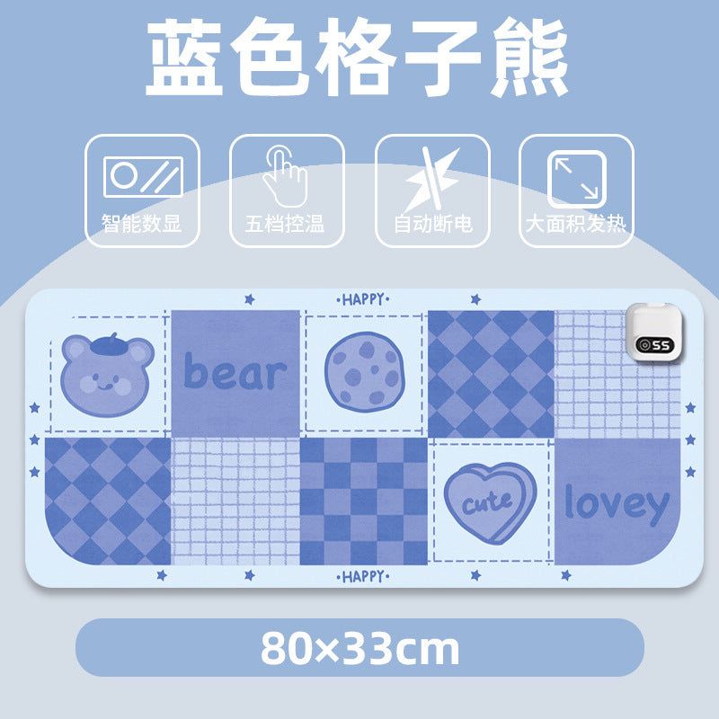 Heated mouse pad - extra large electric heating pad for winter, desk mat for office, desktop pad for students, computer writing, hand warmer