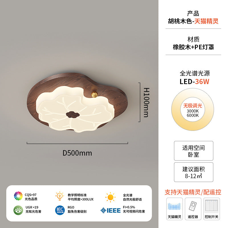 Walnut ceiling light cream antique children's room light creative modeling intelligent lighting warm bedroom light