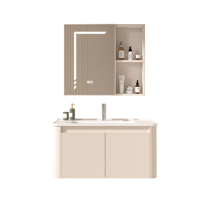 Space aluminum bathroom cabinet ceramic wash basin cabinet combination bathroom wash basin cabinet waterproof moisture-proof basin