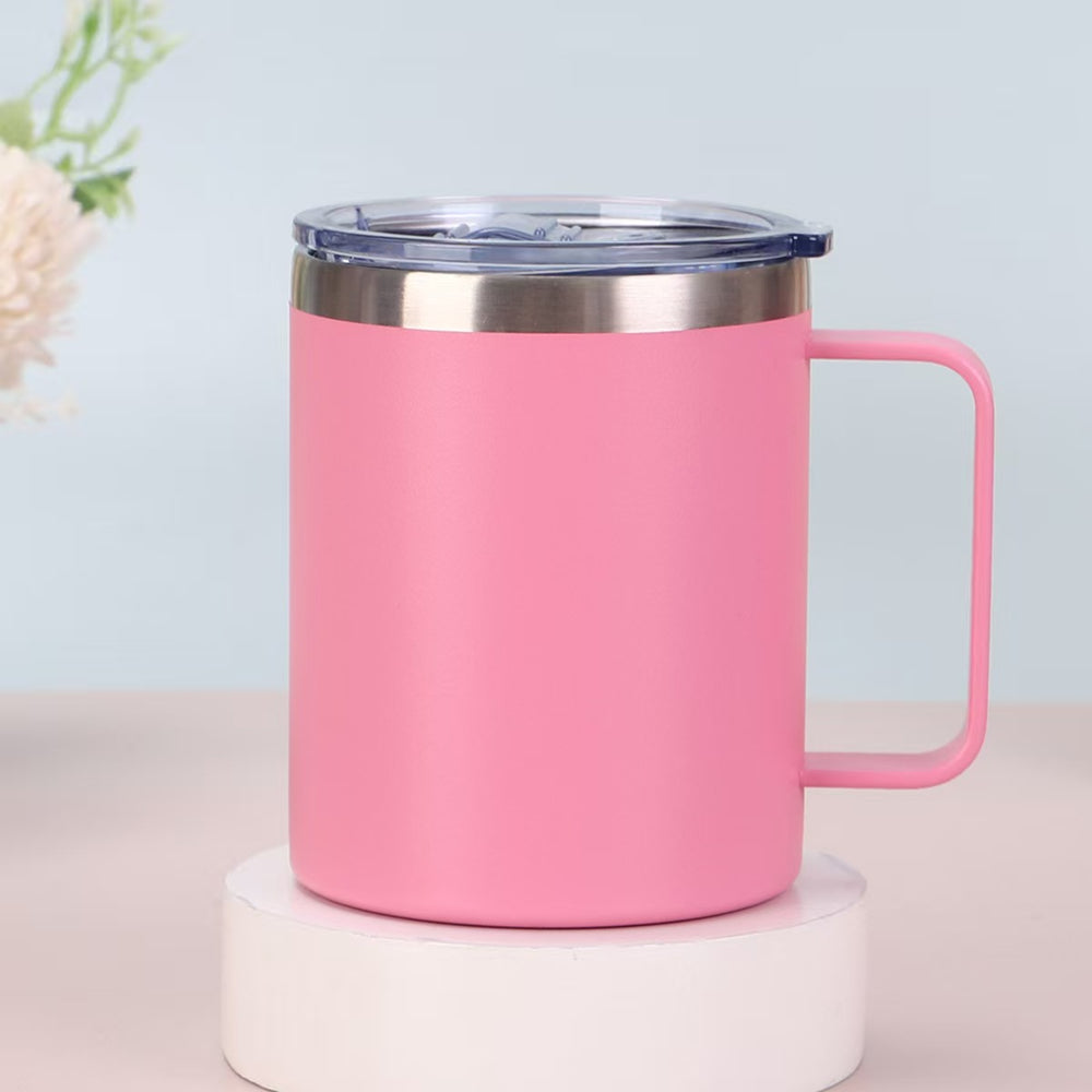 Amazon 304 stainless steel mug 12oz minimalist portable insulated tumbler with handle for home and office - wholesale
