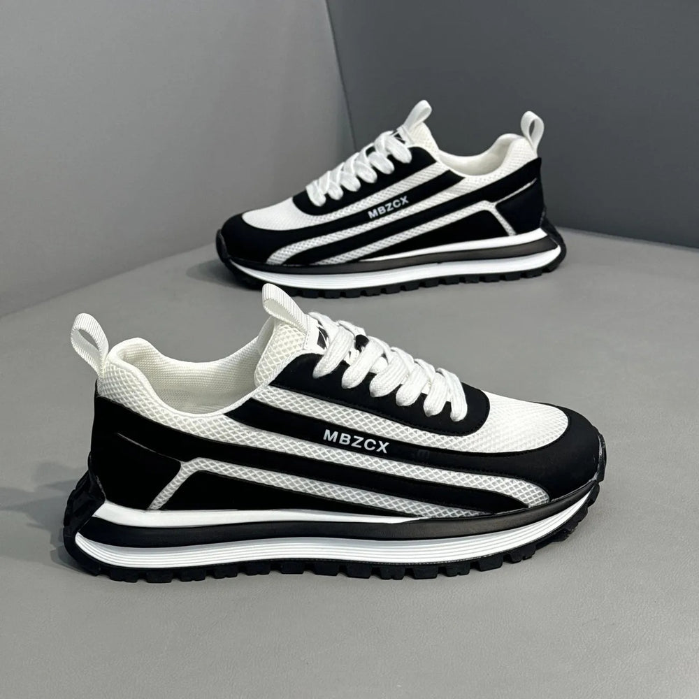 2026 spring new men's mesh breathable argyle sneakers, versatile athletic casual shoes, chunky sole height increasing dad shoes, trendy footwear