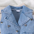 Children's clothing  cross-border european and american girls denim vest + suspender jumpsuit summer