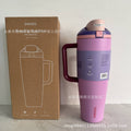 New owala 40oz double-drink insulated tumbler: large capacity, 304 stainless steel, outdoor vacuum straw, portable