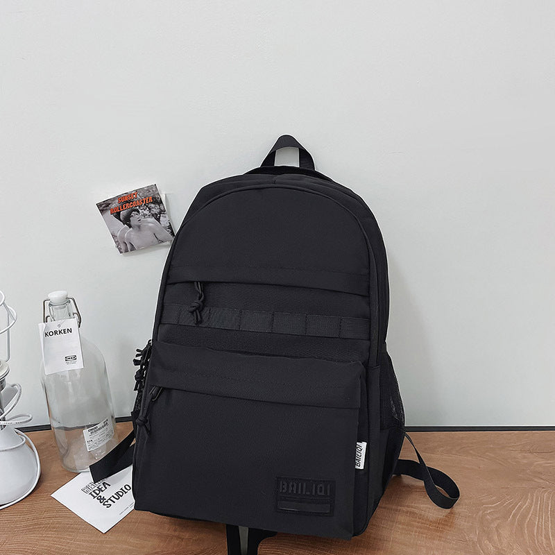 Schoolbag patchworkcontrast colorcasual travel junior high school student backpack large capacity water-repellent abrasion resistant dirty backpack