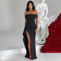 fashionexport women's clothing  spring sexy one shoulder elegant elegance party dress slit dress