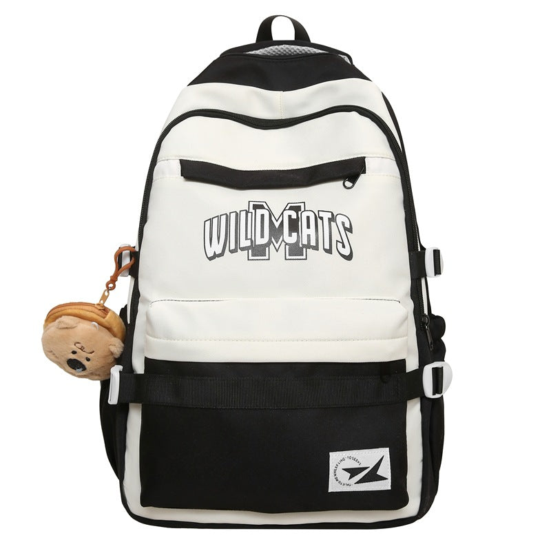 School bag, male college student, Korean version, junior high school student, high school, large-capacity burden reduction backpack, female middle school student, casual backpack.