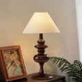 Vintage-inspired cotton linen lampshade bedside table lamp - perfect for bedroom, b&b, study, and creating a retro ambiance