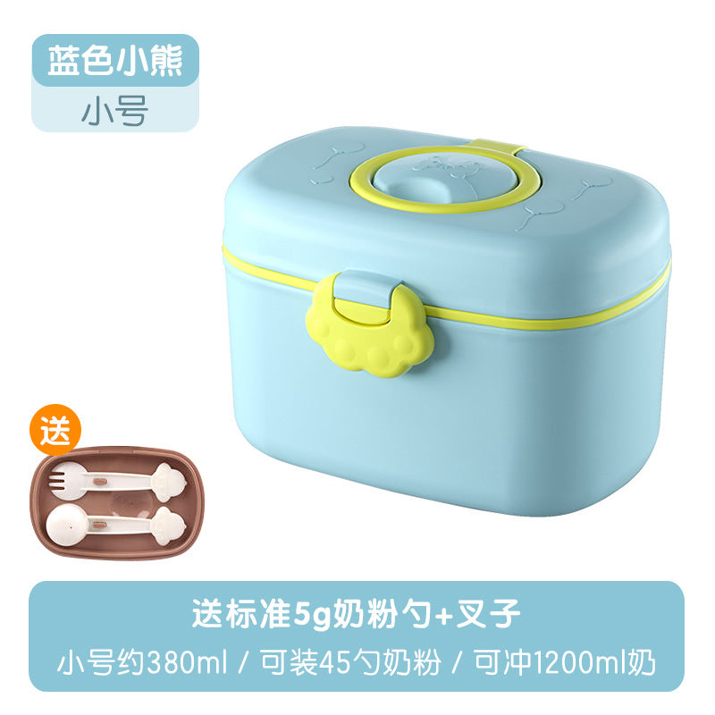 Baby formula box, portable food supplement rice noodle box, sealed jar, moisture-proof large storage tank, divided into grids