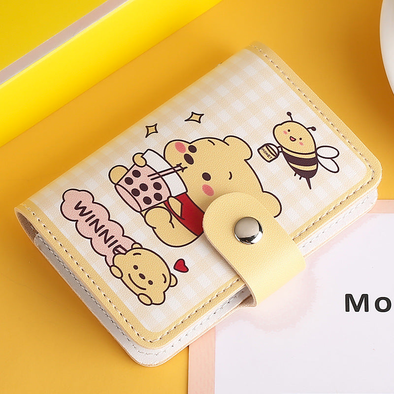 Cute, small and large-capacity cartoon card bag, glue page card position, anti-degaussing driver's license cover, ultra-thin card clip, wallet card cover.