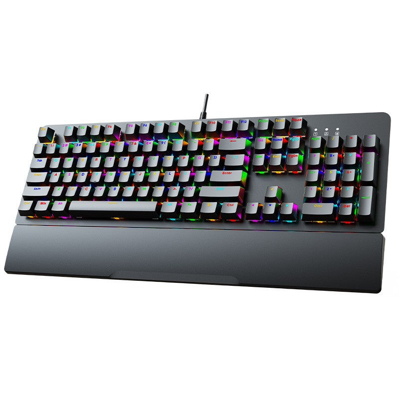 Longweishi ak104 blue switch/red switch keyboard - wired rgb backlit mechanical keyboard for gaming, pc, and office use