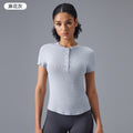 Modal yoga top - women's short sleeve, stretchy, comfortable, skin-friendly fitness t-shirt, slim fit, figure-flattering activewear top d25097