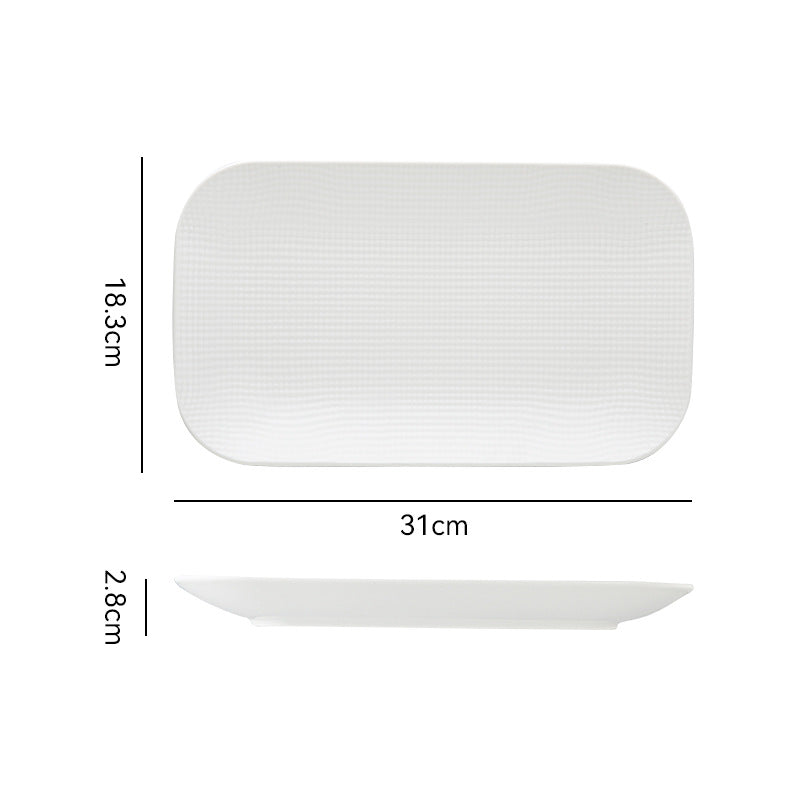 Minimalist white dinnerware restaurant hotel unique creative high-value plating dessert pastry western food plate steak plate