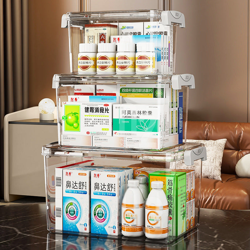 Wholesale medicine box Transparent finishing box Storage household medical tool storage box Medicine bottle storage box Emergency medicine box